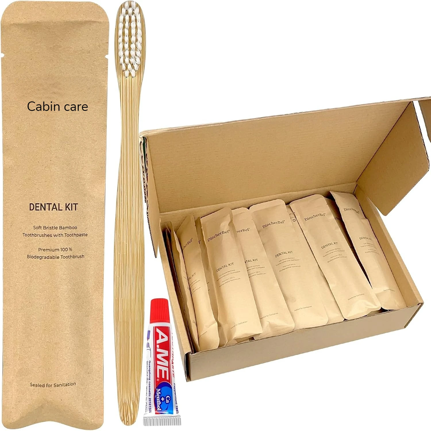 Customized Bamboo Toothbrush Airline Travel